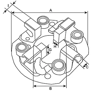 Côtes et dimensions d'une couronne porte balais