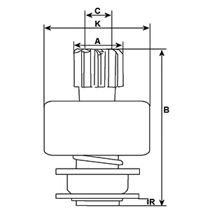 Cotes et dimensions du lanceur de démarreur 132345