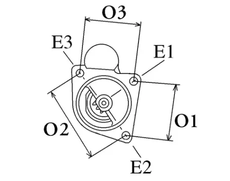 Côtes et dimensions du démarreur