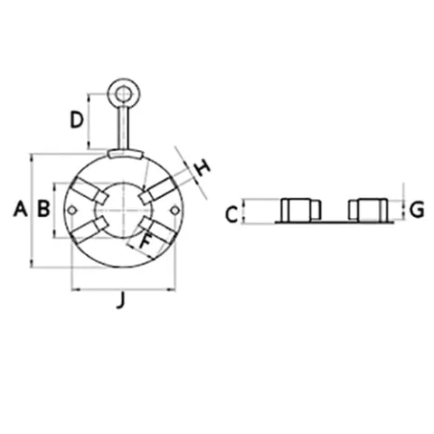 Côtes et dimensions de la couronne porte balais