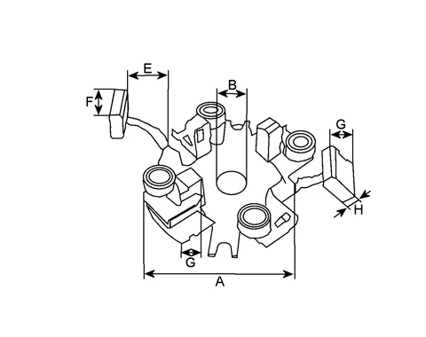 Côtes et dimensions de la couronne porte balais