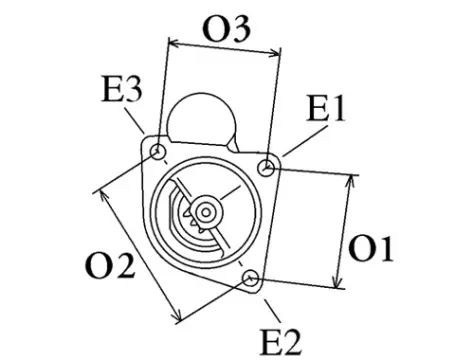 Côtes et dimensions du démarreur