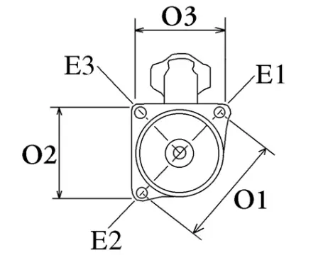 Côtes et dimensions du démarreur
