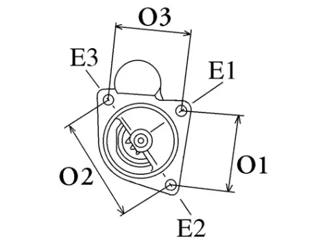 Côtes et dimensions du démarreur