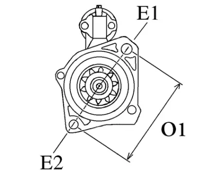 Côtes et dimensions du démarreur
