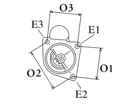 Côtes et dimensions du démarreur