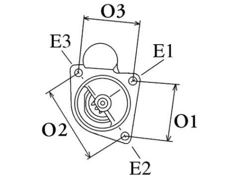 Côtes et dimensions du démarreur