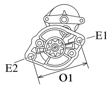 Côtes et dimensions du démarreur