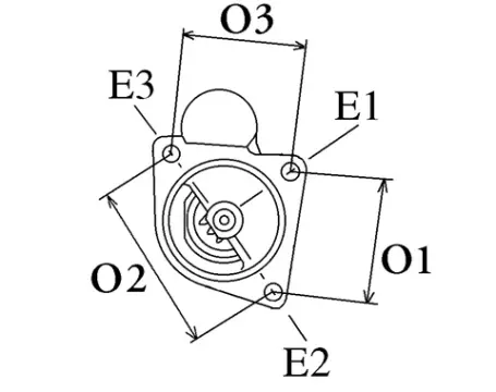Côtes et dimensions du démarreur