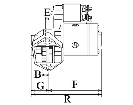 Côtes et dimensions du démarreur
