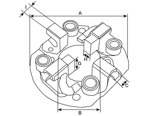 Côtes et dimensions d'une couronne porte balais