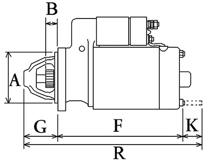 Côtes et dimensions du démarreur