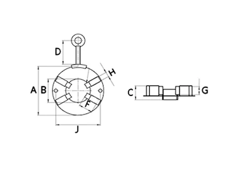 Côtes et dimensions d'une couronne porte balais