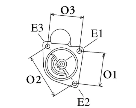 Côtes et dimensions du démarreur