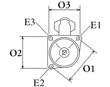 Côtes et dimensions du démarreur