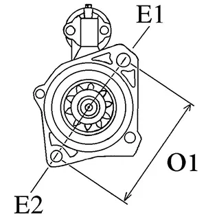 Schéma cotes et dimensions du démarreur 116326