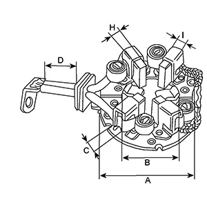 Côtes et dimensions d'une couronne porte balais