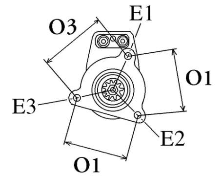 Côtes et dimensions du démarreur