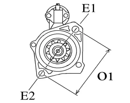 Côtes et dimensions du démarreur