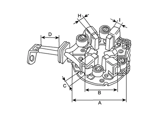 Côtes et dimensions d'une couronne porte balais