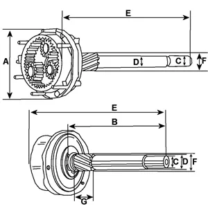 Côtes et dimensions du train epicycloidal 237510